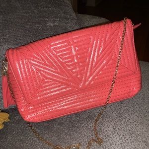 Coral crossbody/clutch